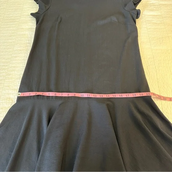 Vintage 80’s black Sz 12 Drop Waist Shift Dress Peplum by Stuart Alan - Picture 5 of 9